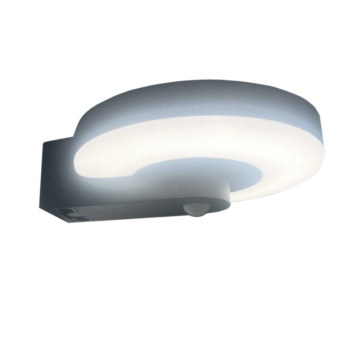 Bricocenter SOLAR WALL SCONCE TELDE ALLUMNIO BLACK LED 75W NATURAL LIGHT WITH MOTION SENSOR IP44