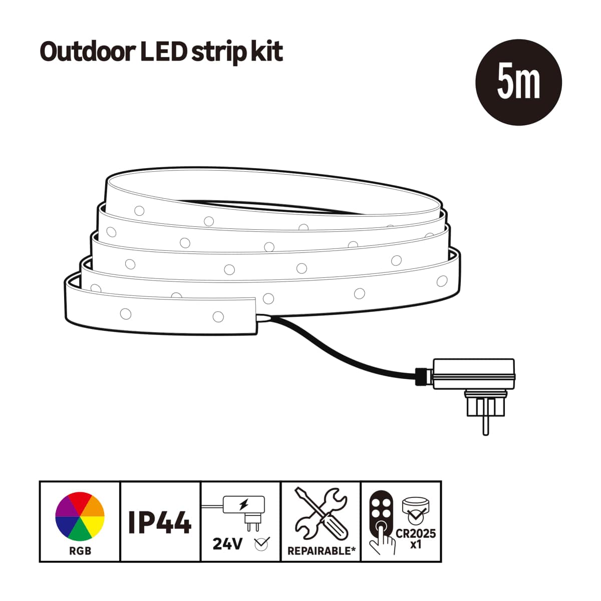 Bricocenter LED STRIP KIT 5M 22W RGB IP44