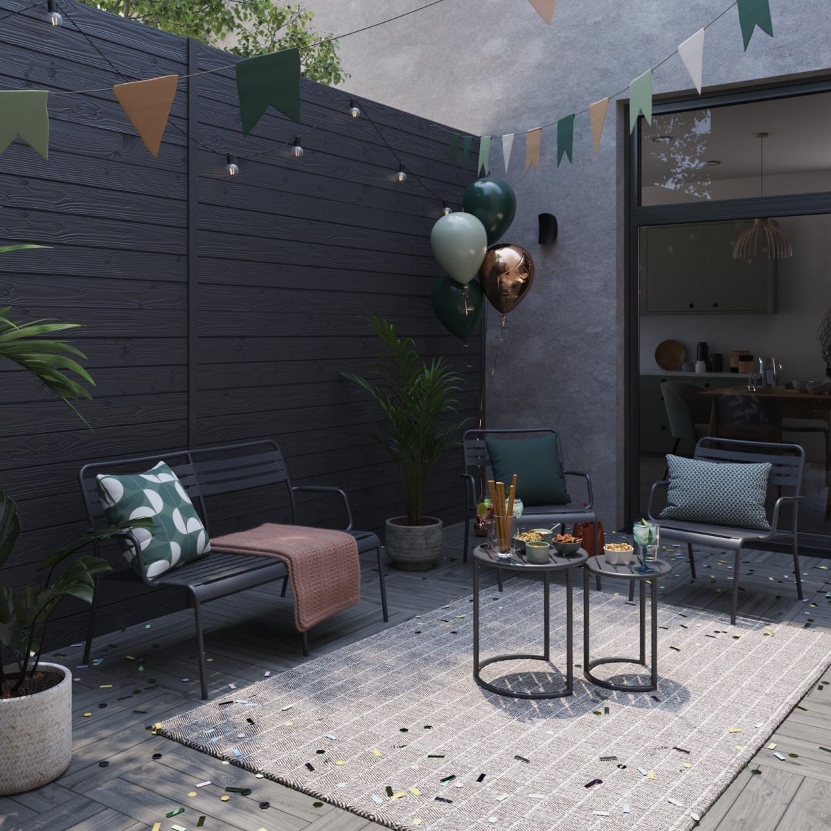 Bricocenter DIVANO 2 POSTI CAFE II ACCIAIO 120.5X71.5X71.5 CM SENZA CUSCINI ANTRACITE