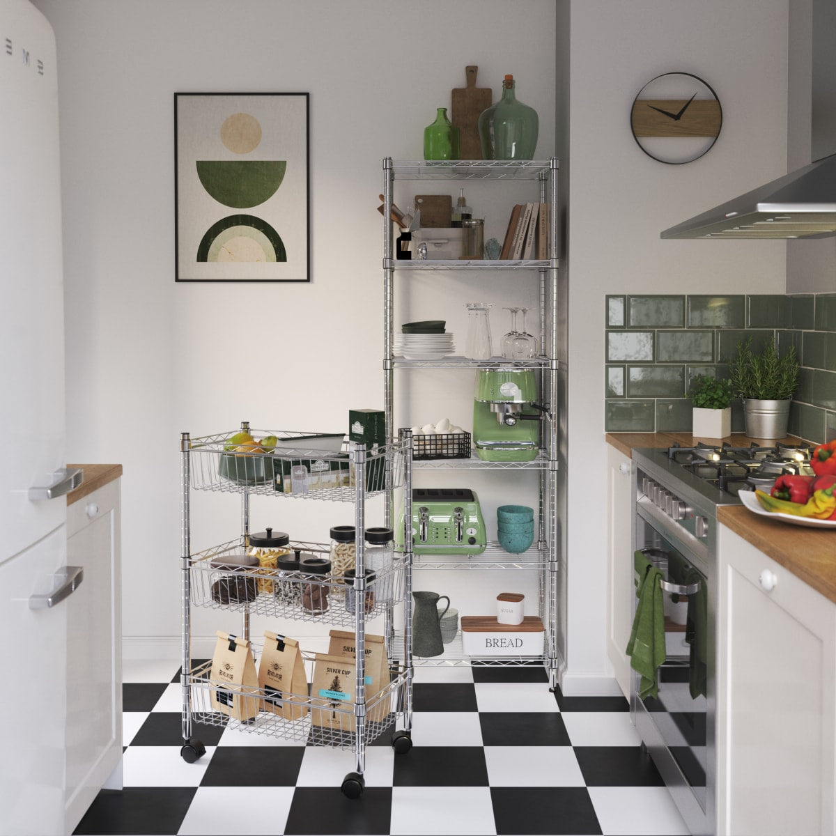 CHROME BOOKCASE IN KIT W60xD35xH180CM 6 shelves - SPACEO