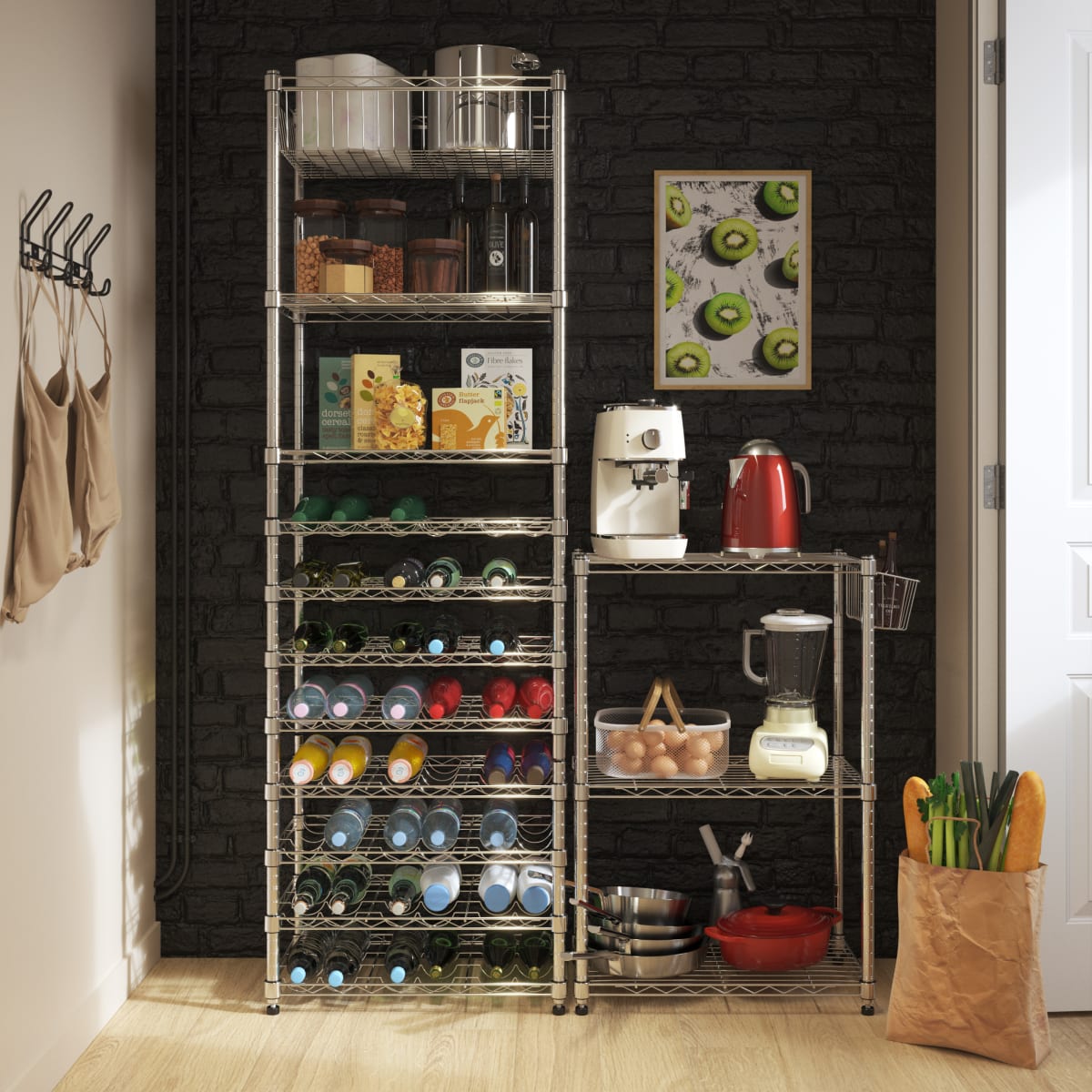 CHROME BOOKCASE IN KIT W60xD35xH90CM 3 shelves - SPACEO