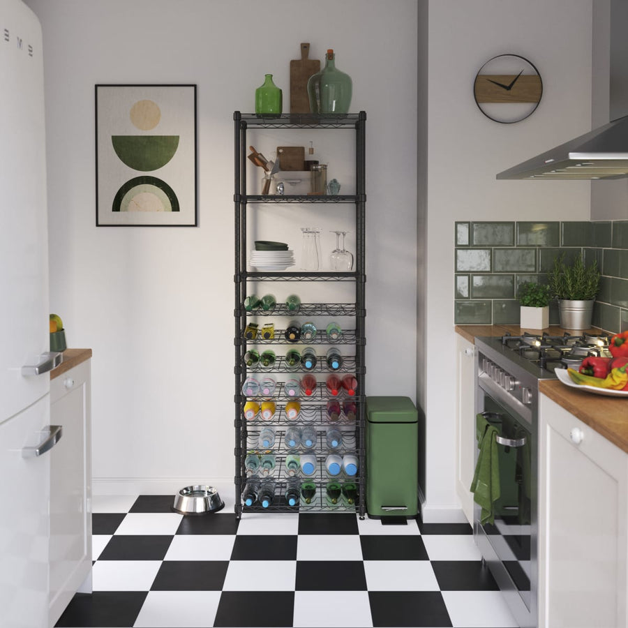 CHROME BOOKCASE IN KIT W60xD35xH90CM 3 SIDES BLACK - SPACEO