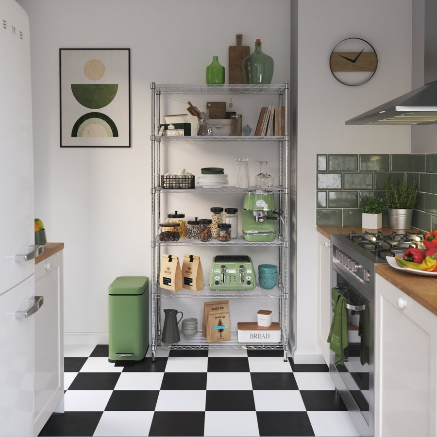 CHROME BOOKCASE IN KIT W90xD35xH180CM 6 shelves - SPACEO