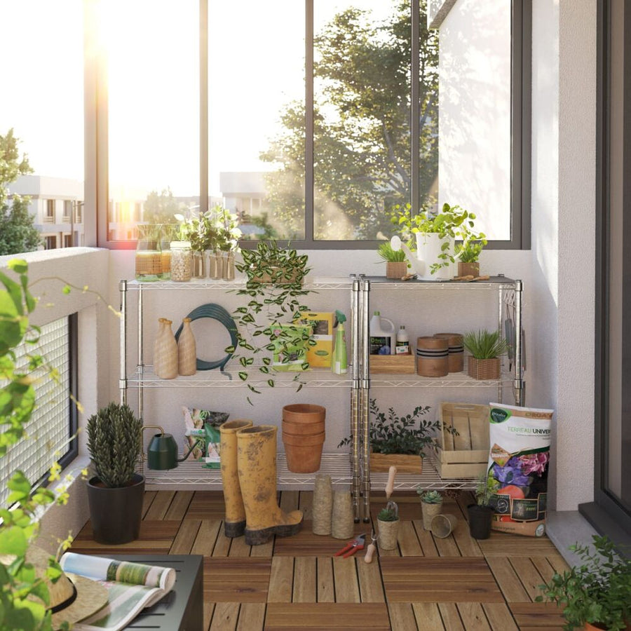 CHROME WIRE BOOKCASE IN KIT W90xD35xH90CM