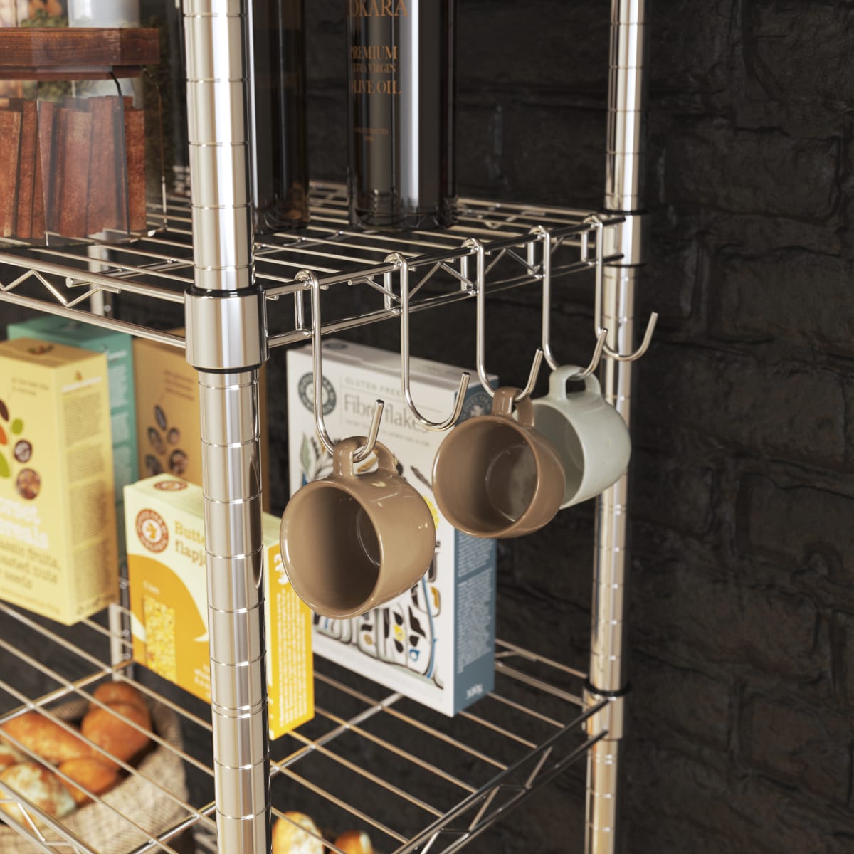 CHROME BOOKCASE IN KIT W60xD35xH180CM 6 shelves - SPACEO