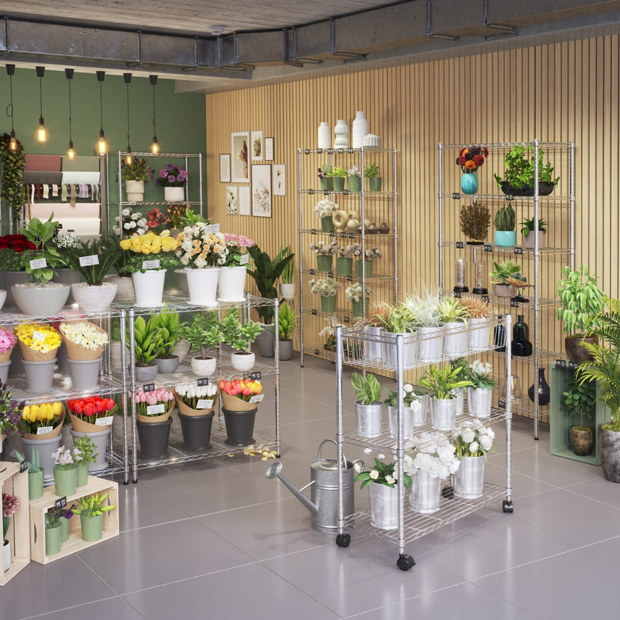 CHROME BOOKCASE IN KIT W90xD35xH180CM 6 shelves - SPACEO