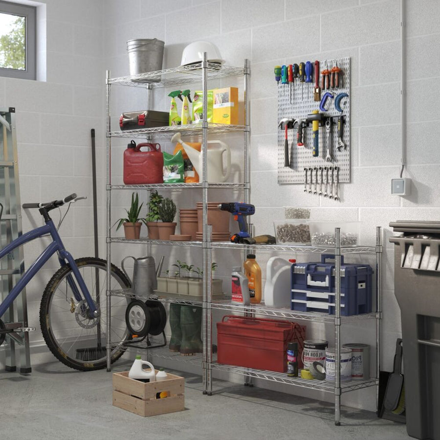 CHROME WIRE BOOKCASE IN KIT W90xD35xH90CM