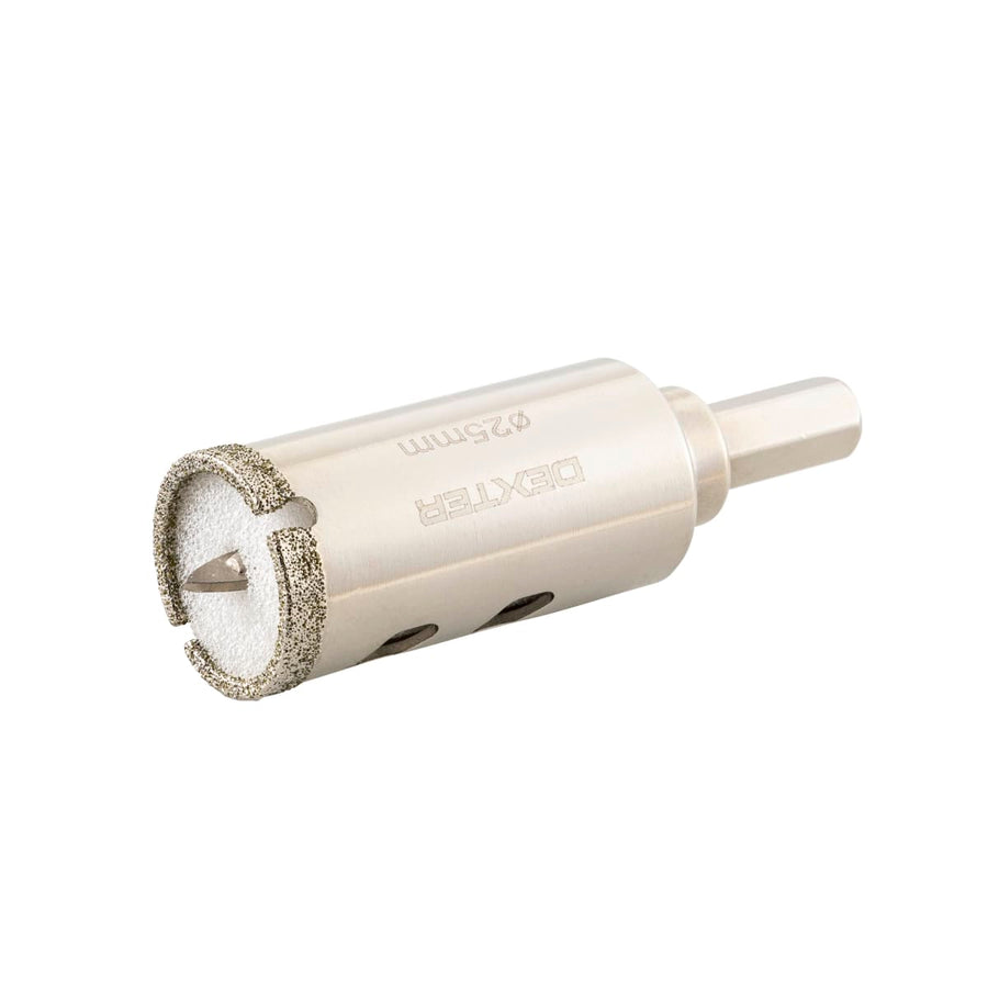 DEXTER 25MM BIMETAL HOLE SAW, WITH STAND AND DRILL BIT