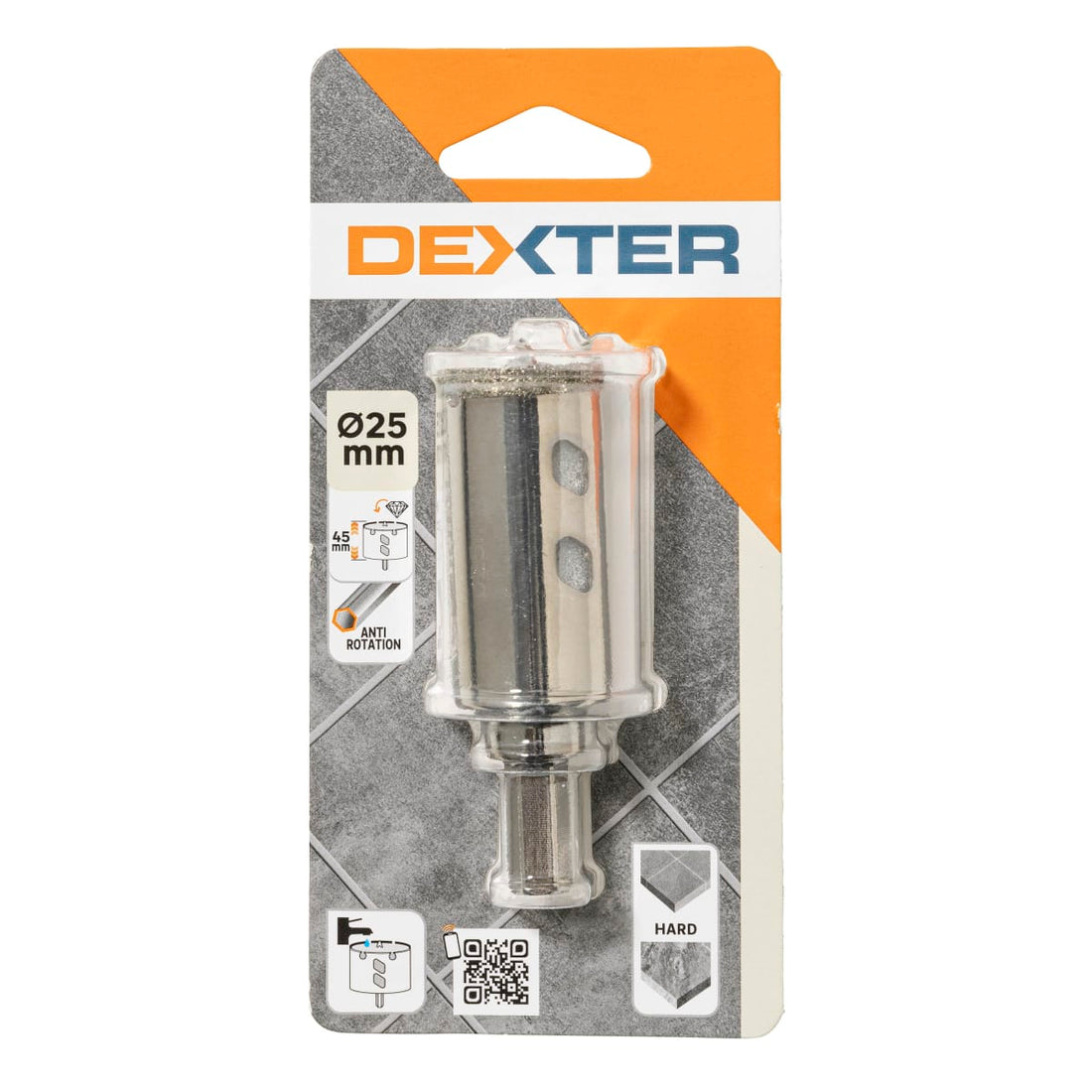 DEXTER 25 MM HOLE SAW FOR PORCELAIN STONEWARE WITH STAND AND DRILL BIT