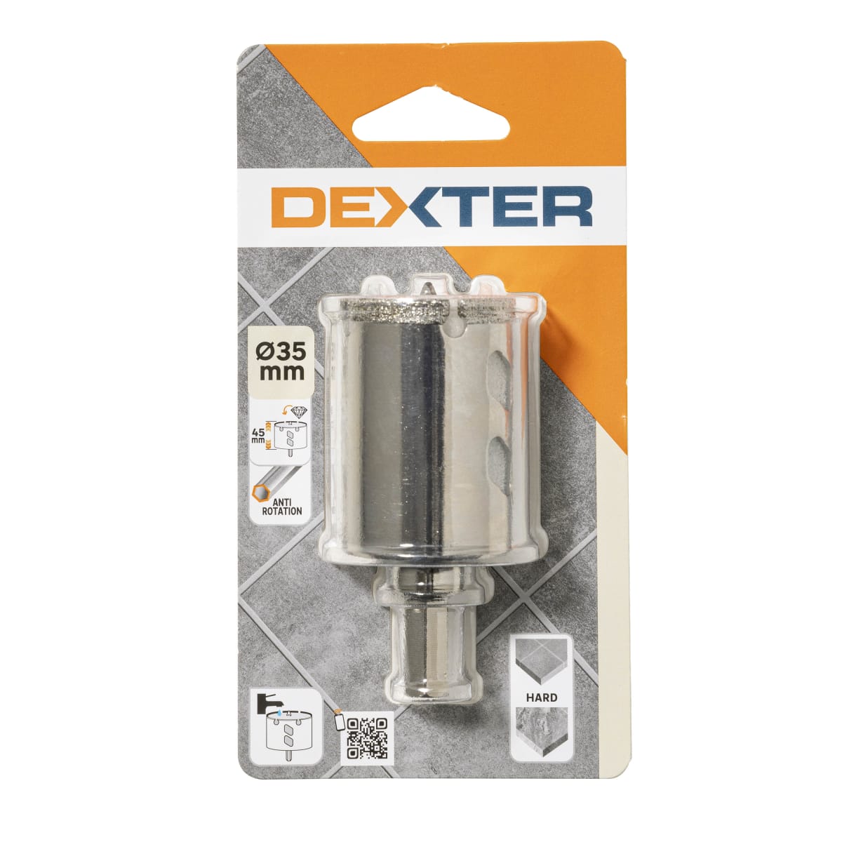 DEXTER 35 MM HOLE SAW FOR PORCELAIN STONEWARE WITH STAND AND DRILL BIT