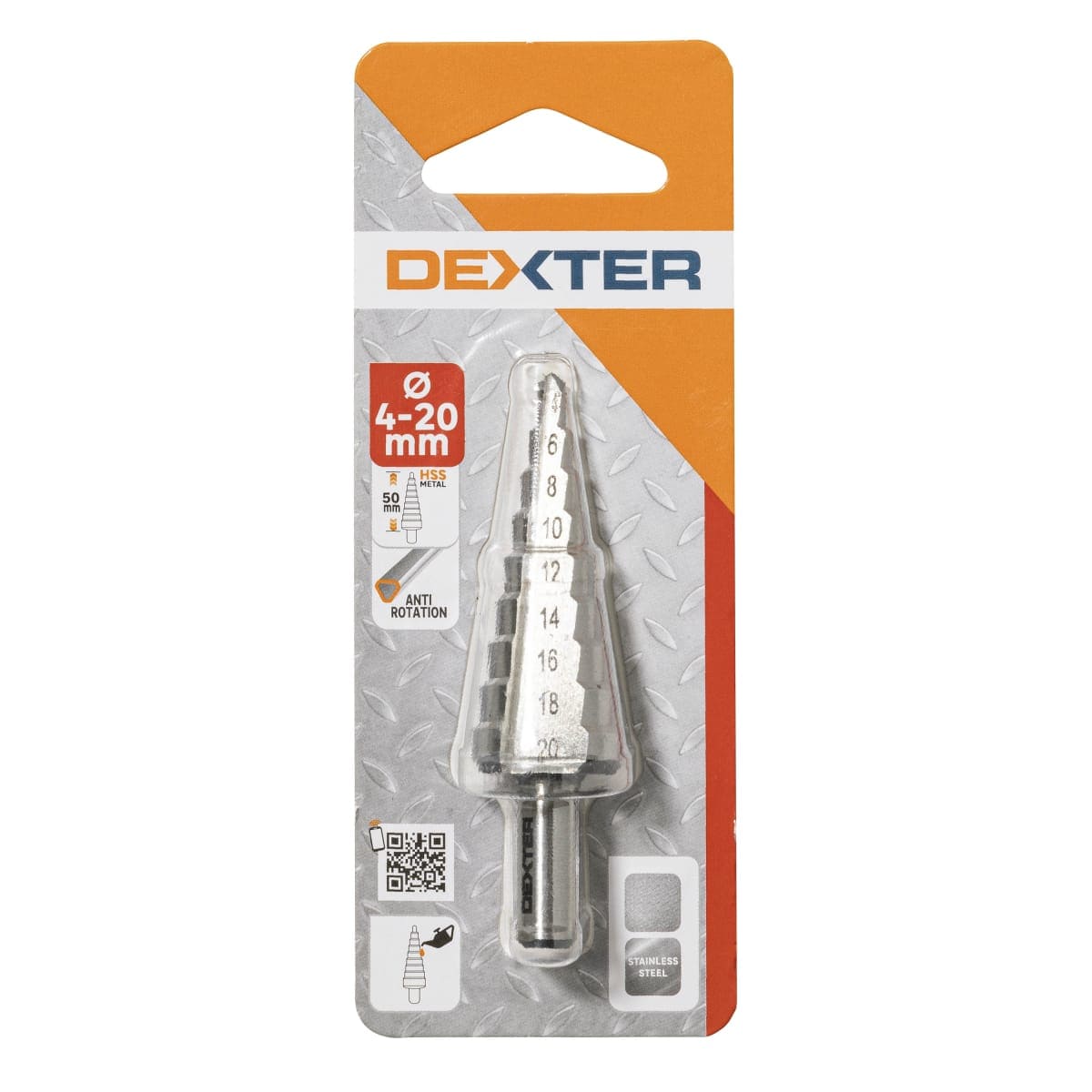 Bricocenter DEXTER STEP CONE DRILL BIT 4-20 MM TRIANGULAR SHANK