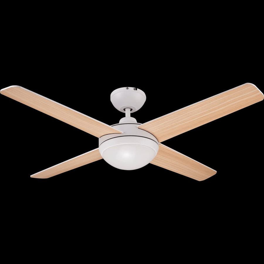 Bricocenter AVEIRO CEILING FAN PLASTIC PLASTIC LIGHT WOOD AND WHITE D112 CM LED 15W 4 BLADES