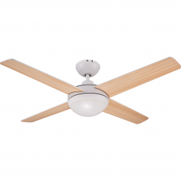 AVEIRO CEILING FAN PLASTIC PLASTIC LIGHT WOOD AND WHITE D112 CM LED 15W 4 BLADES