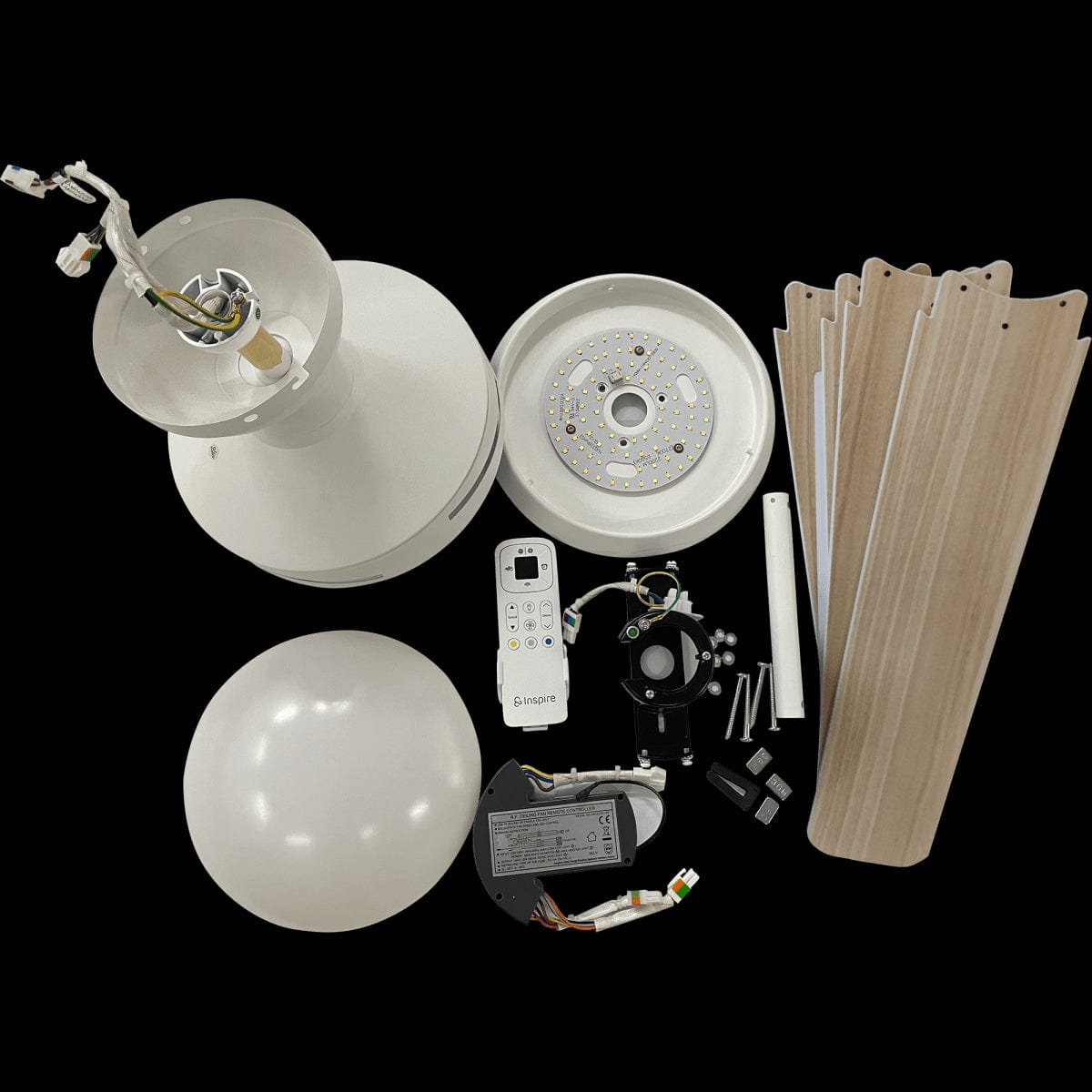 Bricocenter AVEIRO CEILING FAN PLASTIC PLASTIC LIGHT WOOD AND WHITE D112 CM LED 15W 4 BLADES