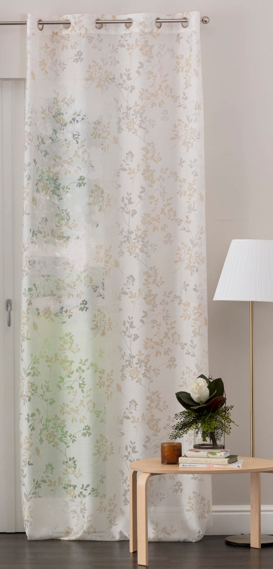 FLOWERY ECRU FILTER CURTAIN 140X280 CM WITH EYELETS