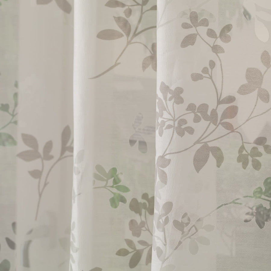 Bricocenter FLOWERY GREY FILTER CURTAIN 140X280 CM WITH EYELETS