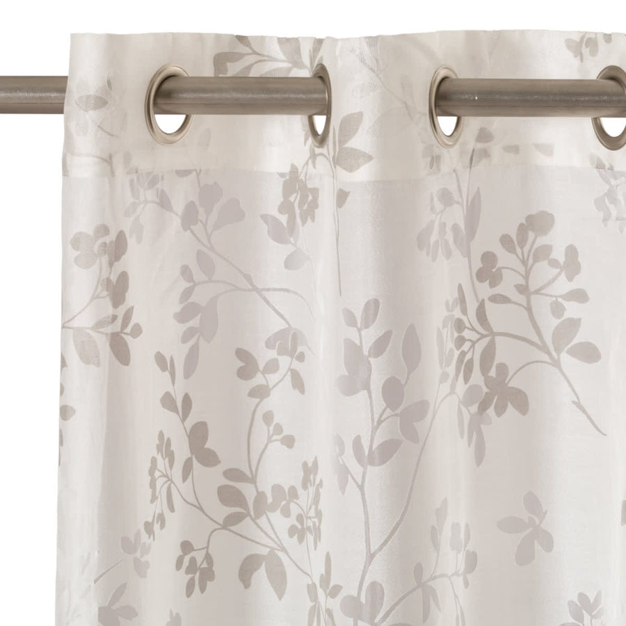 Bricocenter FLOWERY GREY FILTER CURTAIN 140X280 CM WITH EYELETS