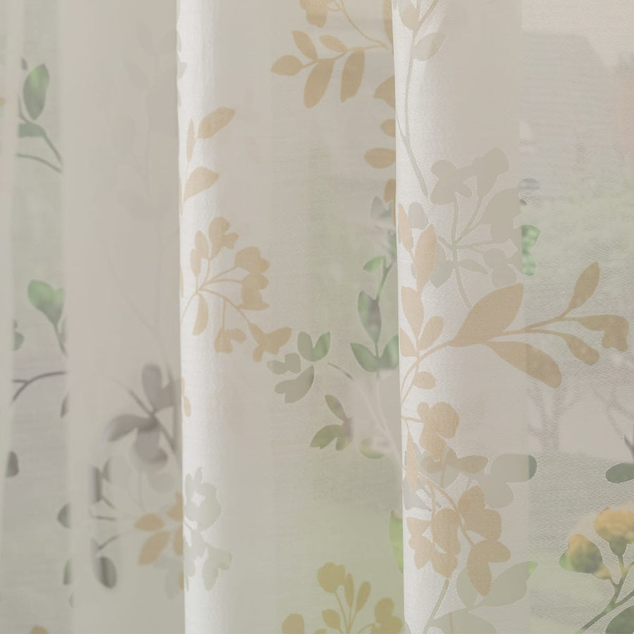 Bricocenter FLOWERY ECRU FILTER CURTAIN 140X280 CM WITH EYELETS
