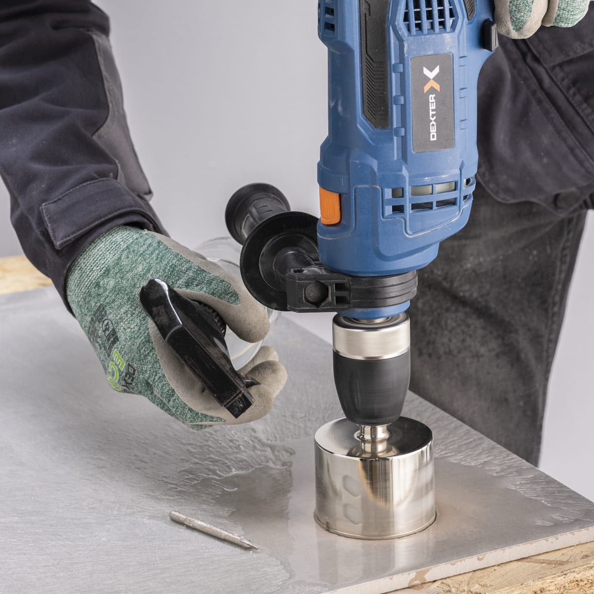 DEXTER 35 MM HOLE SAW FOR PORCELAIN STONEWARE WITH STAND AND DRILL BIT