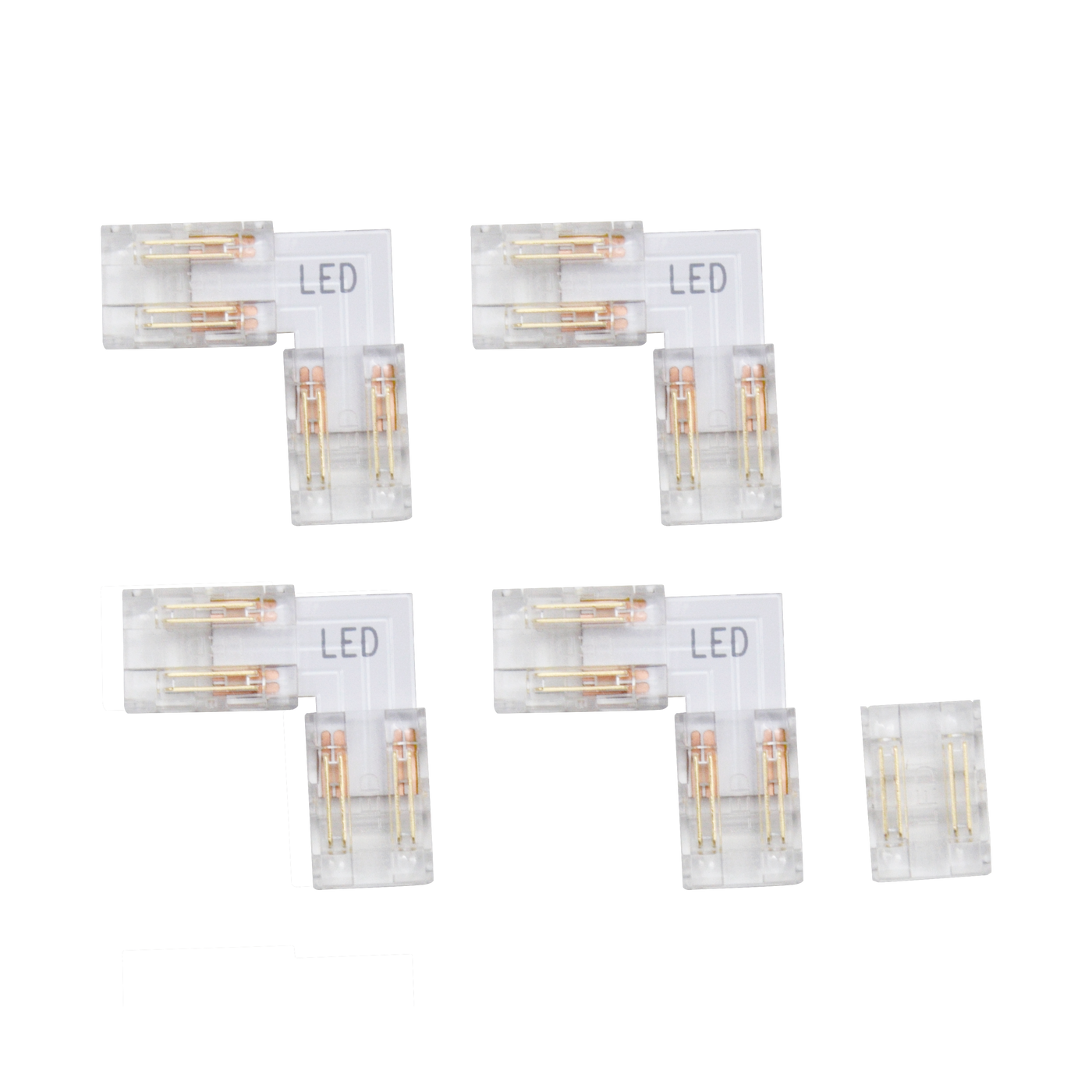 5 CONNETTORI PER STRISCE LED 4 ANGLOLI E 1 FLESSIBILE