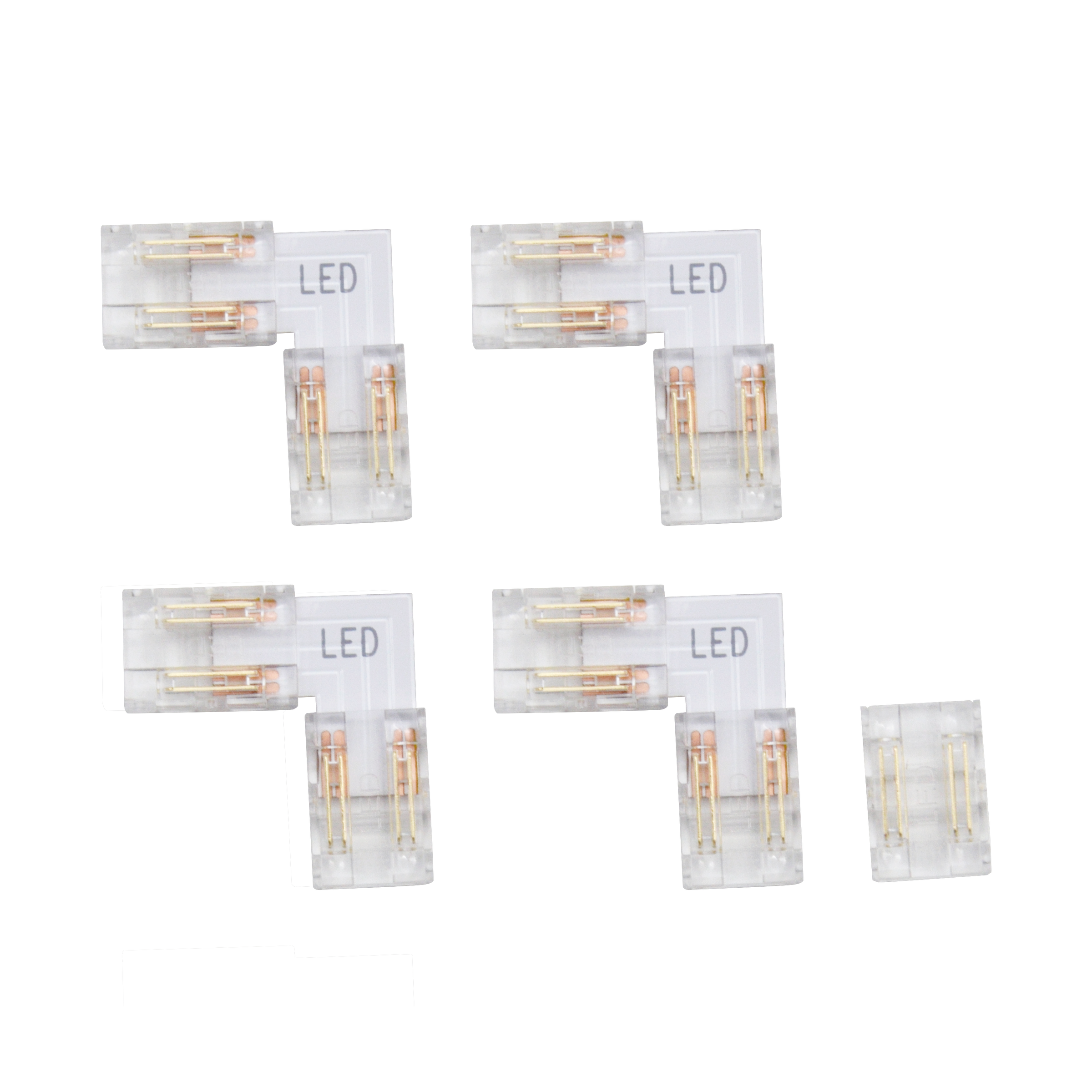 5 CONNETTORI PER STRISCE LED 4 ANGLOLI E 1 FLESSIBILE