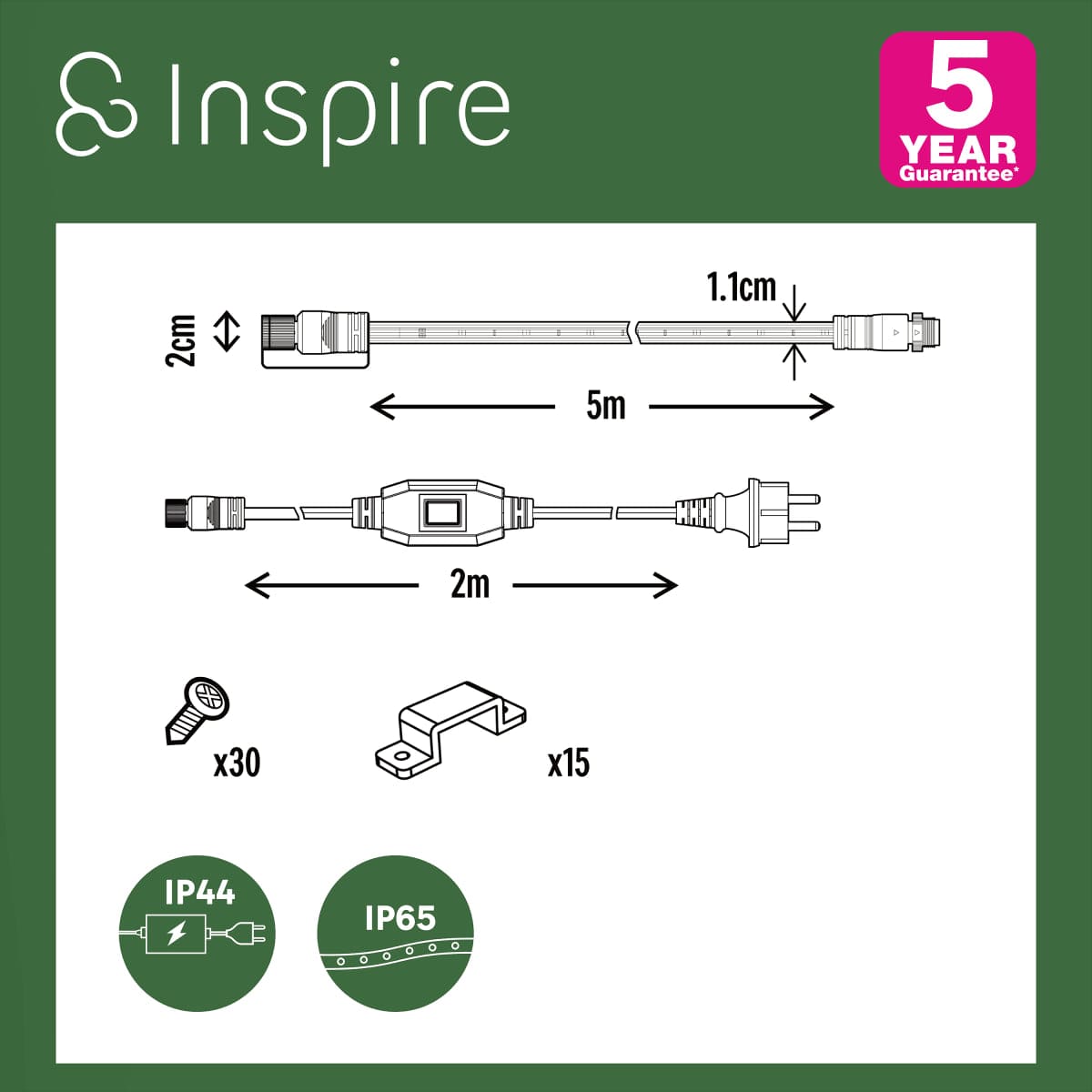 Bricocenter KIT STRISCIA LED FLEXOUT 5M 46W LUCE CALDA IP65