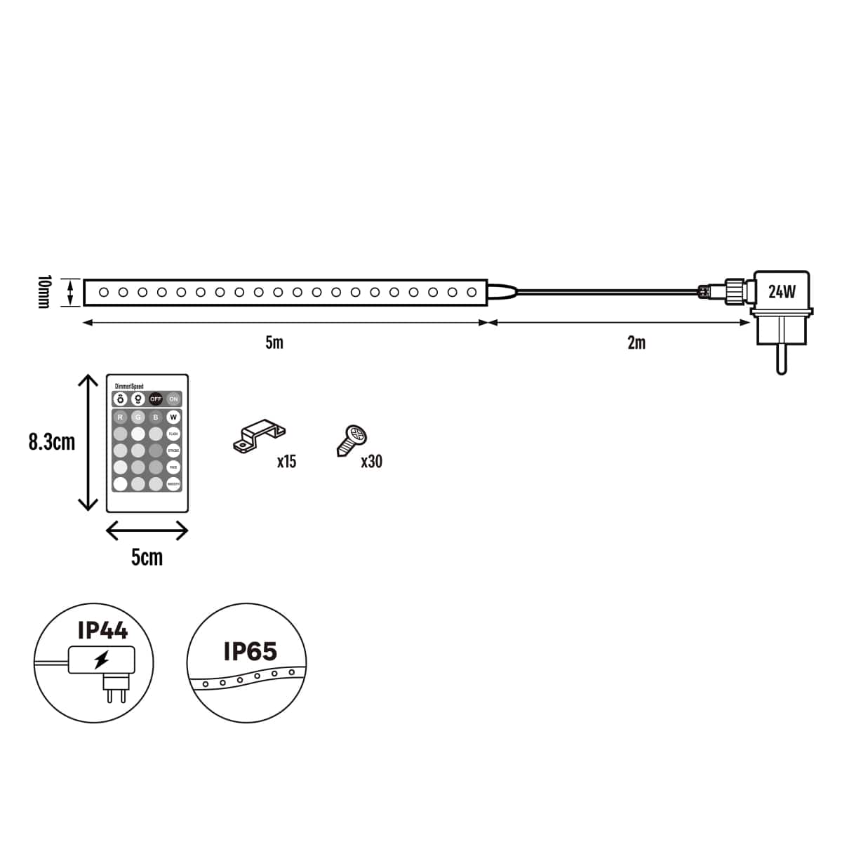 Bricocenter LED STRIP KIT 5M 22W RGB IP44