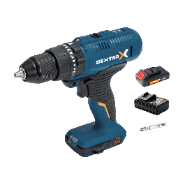 DEXTER CORDLESS DRILL/DRIVER 20 V 2 LITHIUM BATTERIES, 2.5 AH, WITH PERCUSSION
