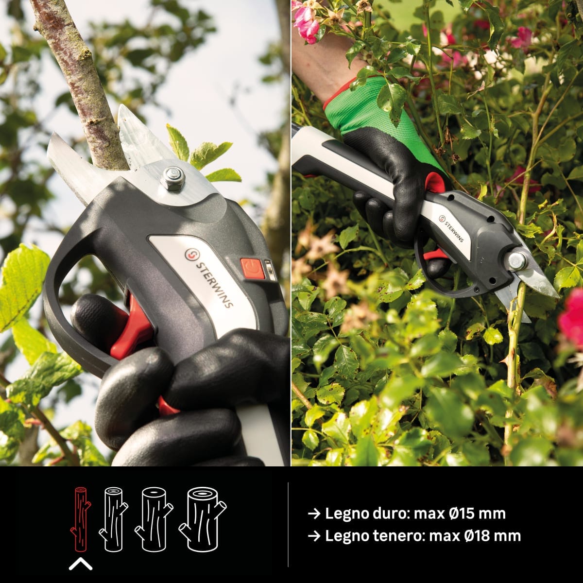 Bricocenter STERWINS BATTERY OPERATED PRUNING SHEARS 4 V INCLUDED CUTTING WIDTH 18