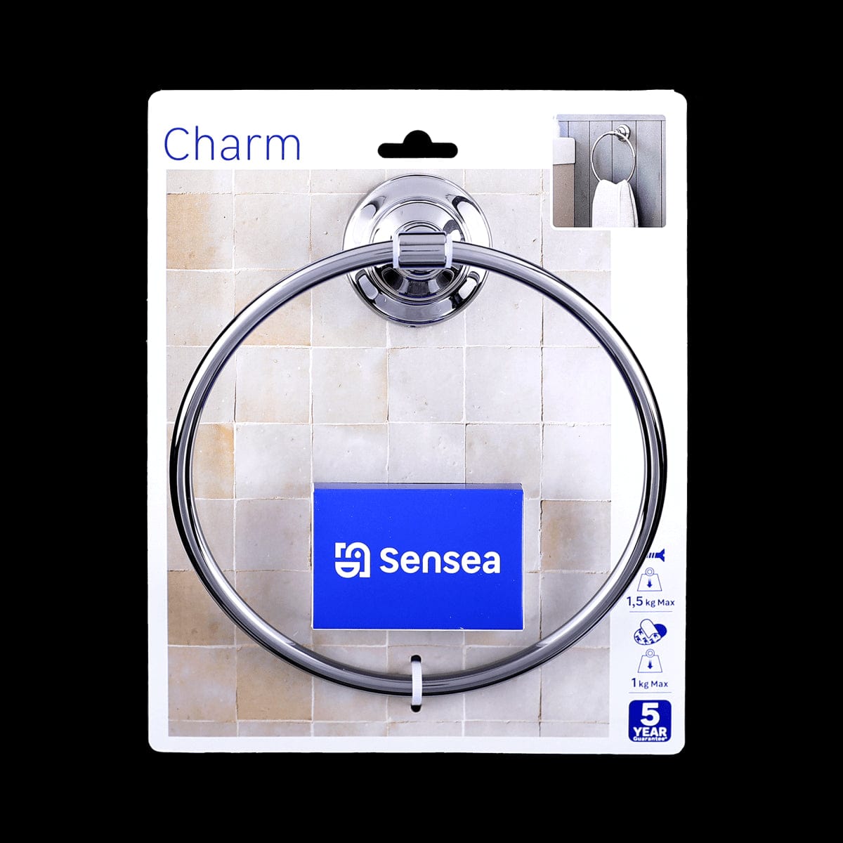 CHARM RING TOWEL HOLDER CHROME