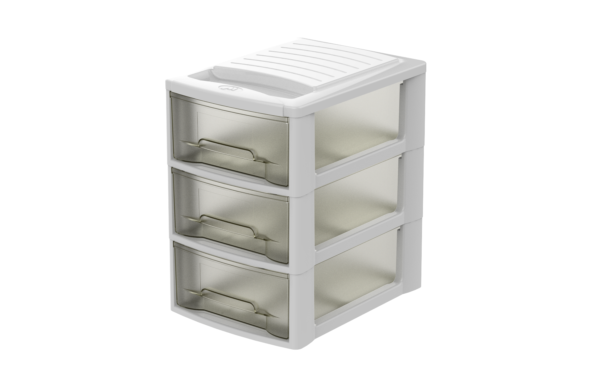 Mini desk tray 3 drawers a5 l19xp28xh26cm anthracite grey plastic