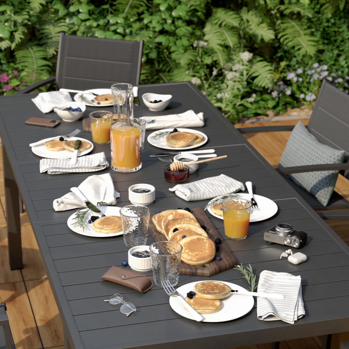 SANIBEL 6/8-SEAT EXTENDABLE TABLE FULL ALUMINUM 180/240X100 ANTHRACITE