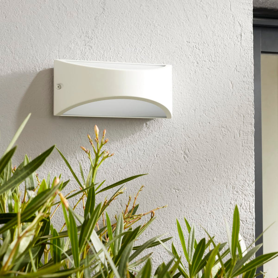Bricocenter APPLIQUE GIJON ALLUMINIO BIANCO 33x9.8x10CM LED 10W LUCE NATURALE IP54
