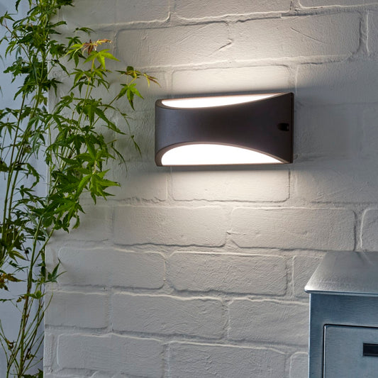Bricocenter APPLIQUE GIJION ALLUMINIO MARRONE 33x9.8x10CM LED 10W LUCE NATURALE IP54