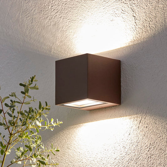 Bricocenter APPLIQUE BRANDSEN ALLUMINIO MARRONE 8.8CM LED 5,3W LUCE NATURALE IP54