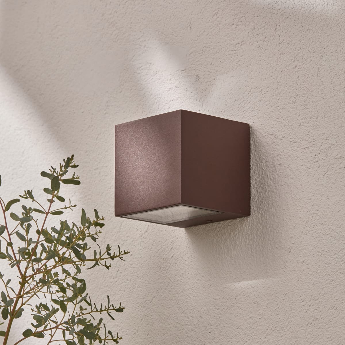 Bricocenter APPLIQUE BRANDSEN ALLUMINIO MARRONE 8.8CM LED 5,3W LUCE NATURALE IP54