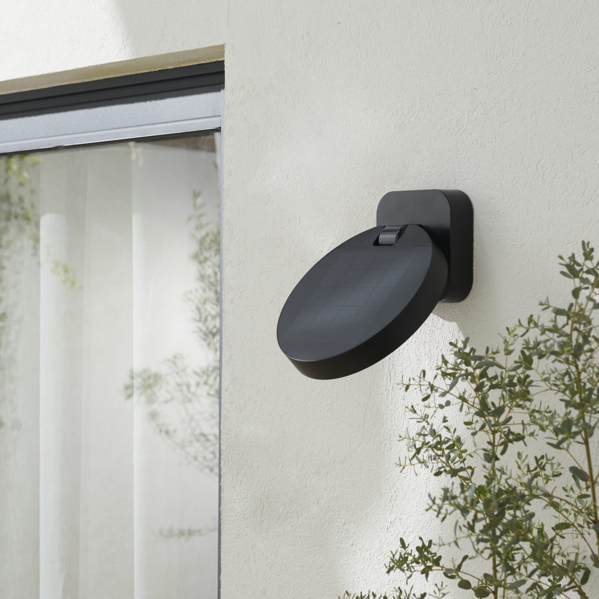 SOLAR WALL SCONCE FASNIA PLASTIC BLACK LED 66W NATURAL LIGHT WITH MOTION SENSOR IP44