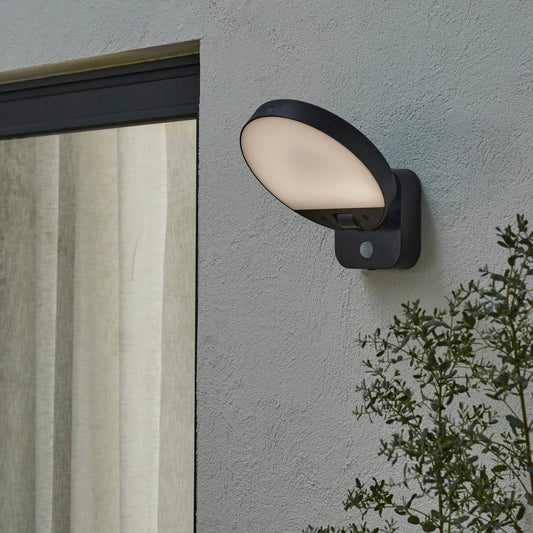 SOLAR WALL SCONCE FASNIA PLASTIC BLACK LED 66W NATURAL LIGHT WITH MOTION SENSOR IP44