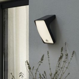 ALOGA ALUMINUM GRAY LED SOLAR WALL SCONCE 85W NATURAL LIGHT WITH MOTION SENSOR