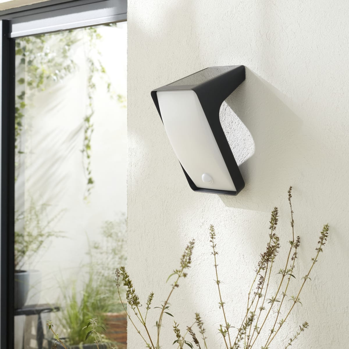 Bricocenter APPLIQUE SOLARE ALOGA ALLUMINIO GRIGIO LED 85W LUCE NATURALE CON SENSORE DI MOVIMENTO