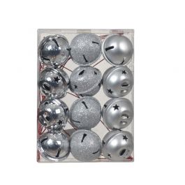 12 SILVER BELLS DIAM 3 CM