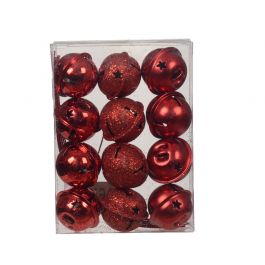 12 RED BELLS DIAM 3 CM