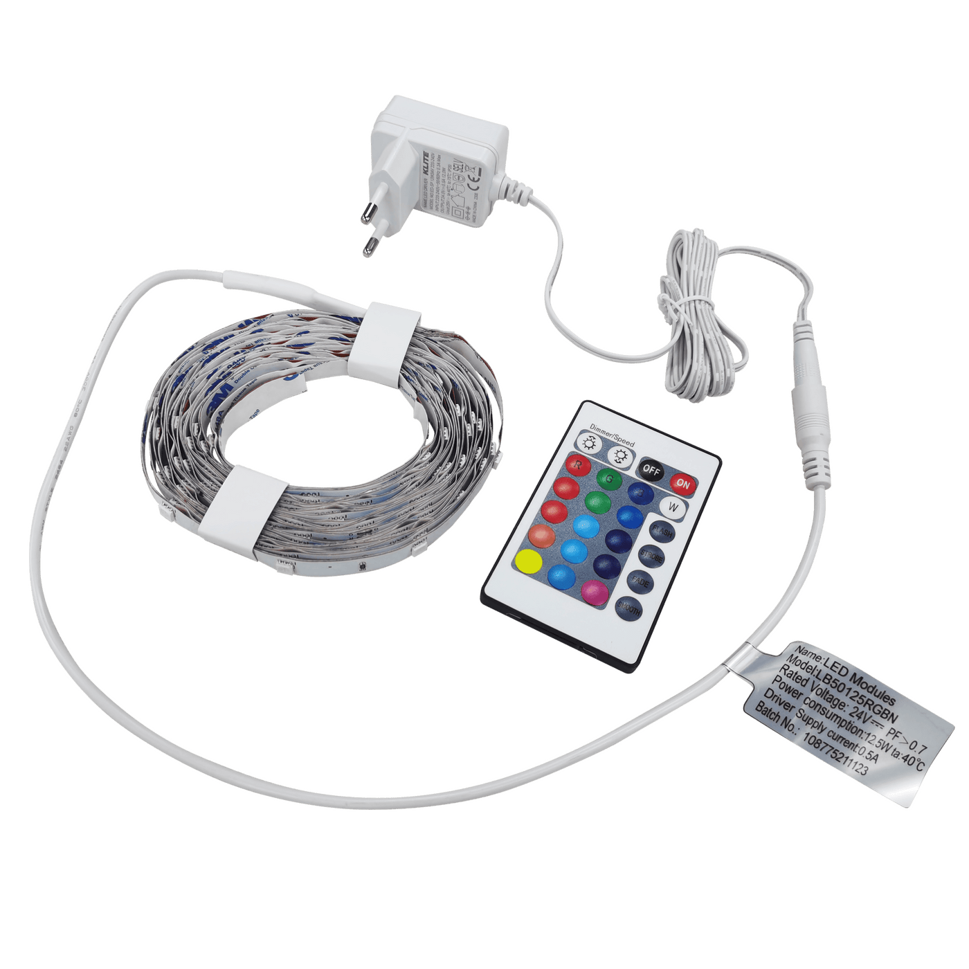 LED strip kit, 5m, 12.5W, RGB