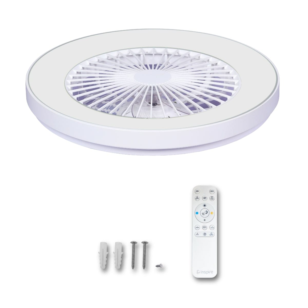 Bricocenter CEILING LIGHT WITH FAN ESTEPA PLASTIC WHITE D57 CM LED 55W CCT RGBW