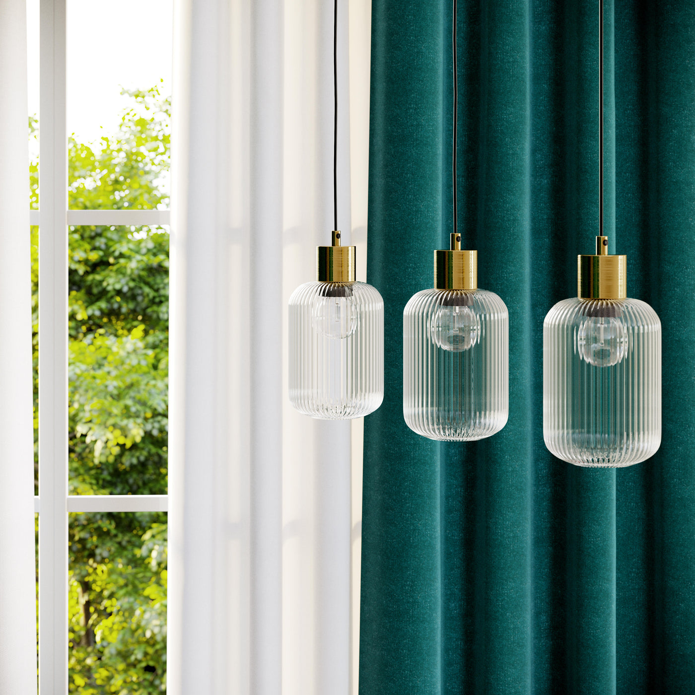 DIPSY GLASS AND METAL GOLD CHANDELIER D25