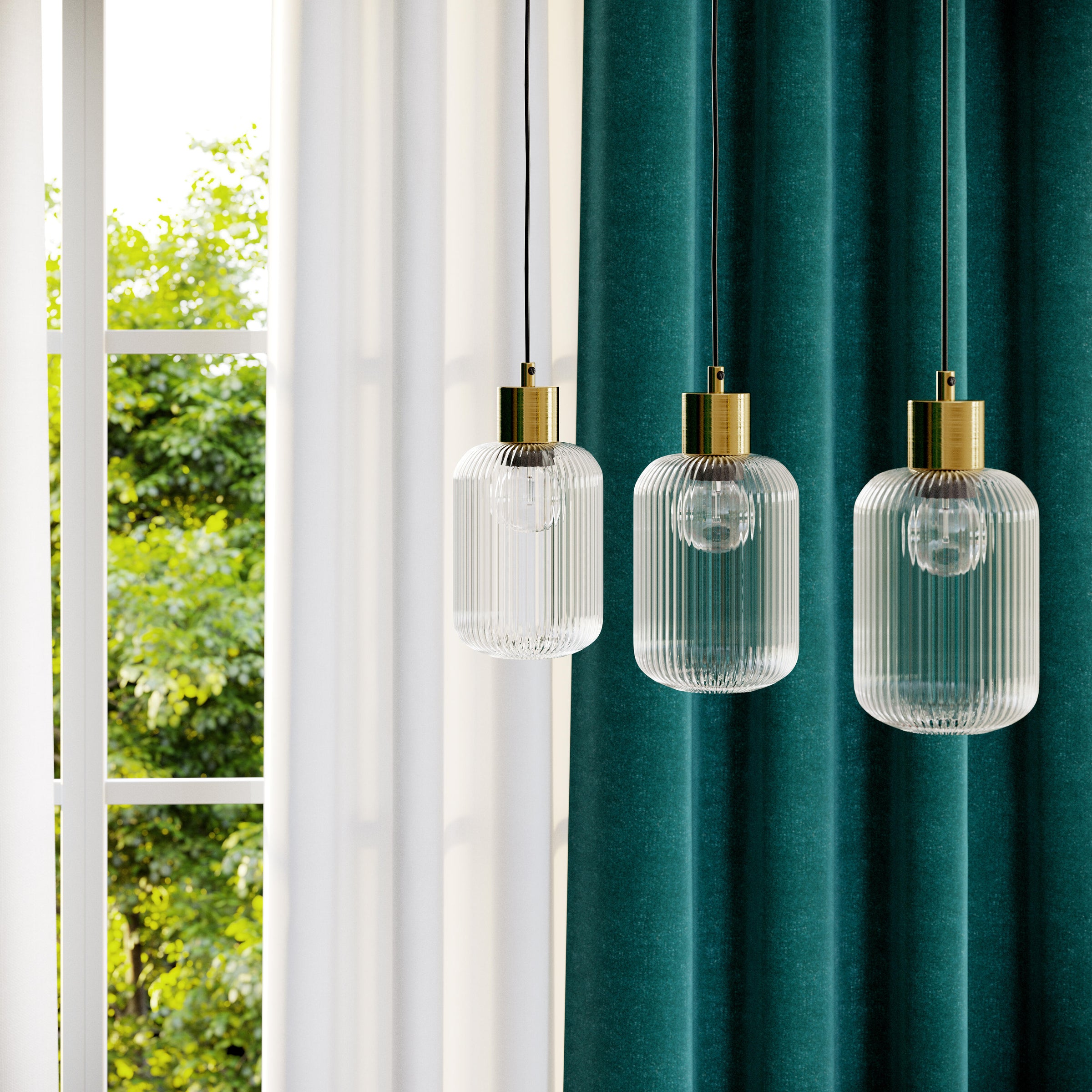 DIPSY GLASS AND METAL GOLD CHANDELIER D25