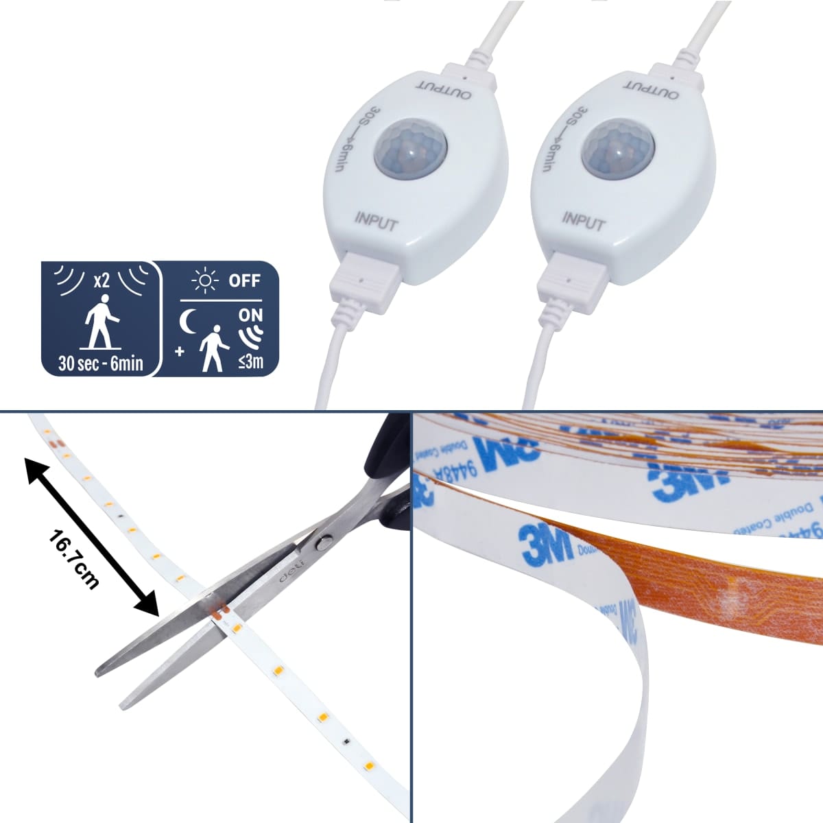 Bricocenter KIT STRISCIA LED SORI 2X2M 17W CON SENSORE LUCE CALDA