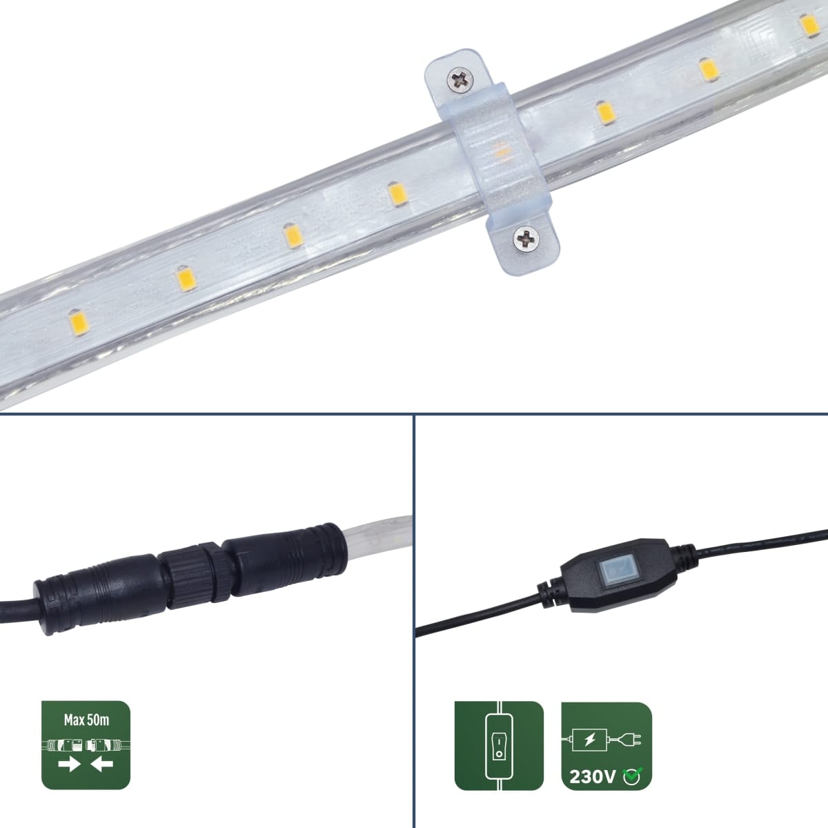 Bricocenter KIT STRISCIA LED FLEXOUT 5M 46W LUCE CALDA IP65