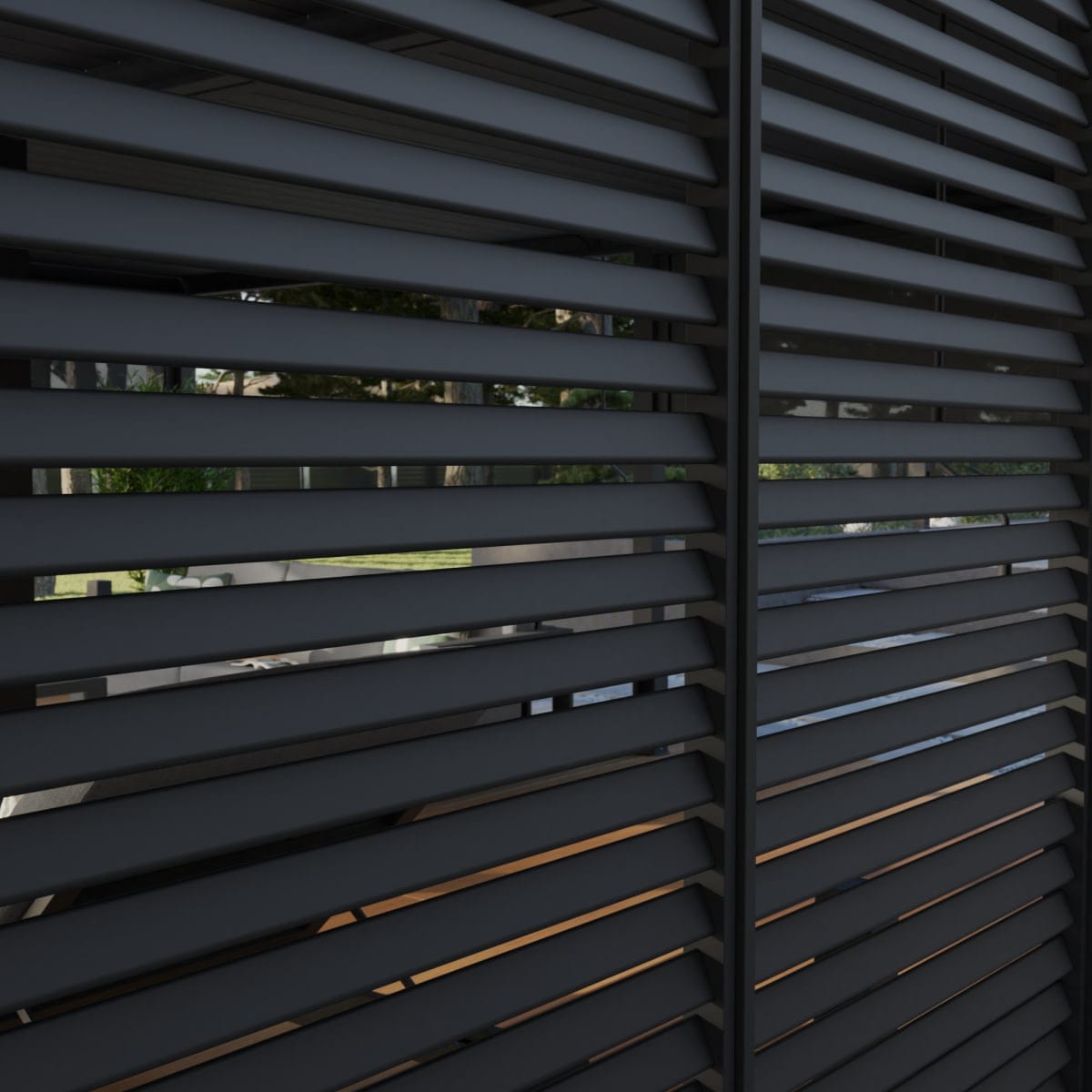 Bricocenter NATERIAL MODUS ALUMINUM SLATTED SIDE WALL 1.13M DARK GRAY