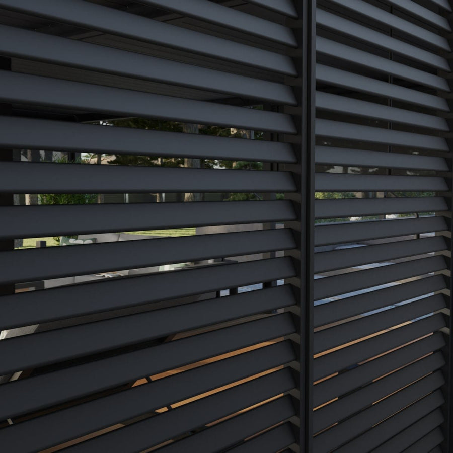 Bricocenter NATERIAL MODUS ALUMINUM SLATTED SIDE WALL 1.13M DARK GRAY